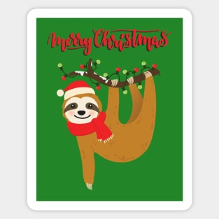 Merry Christmas Sloth Sticker